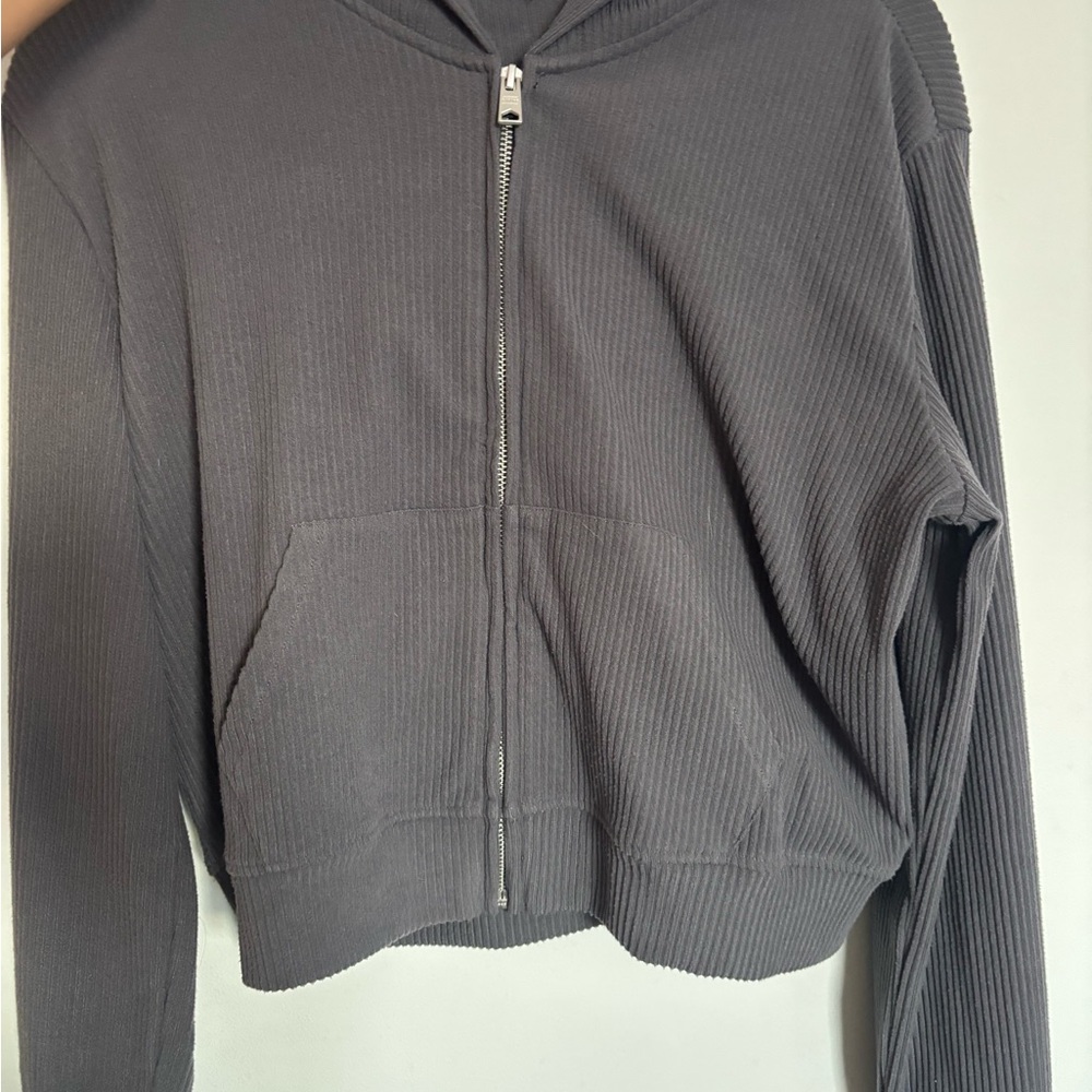 GARAGE Women's Gray Zip-Up Hoodie - Picture 2 of 4